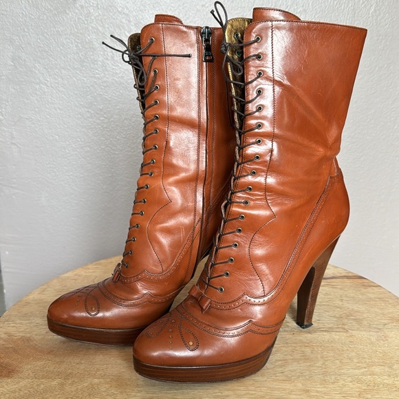 Prada Lace-up Leather Boots, size 39 1/2 - Picture 3 of 6